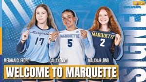 Marquette Volleyball signs Clifford, Kenny and Long