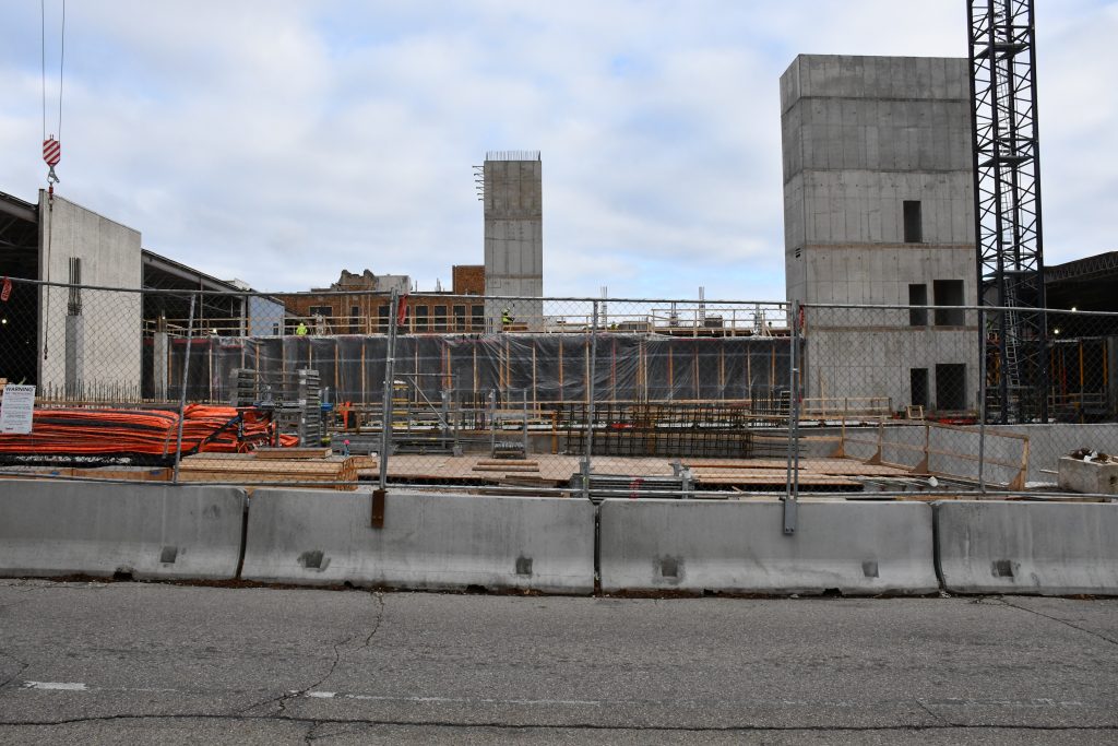 Construction of Marquette's Wellness + Helfaer Recreation complex. Photo by Jeramey Jannene.