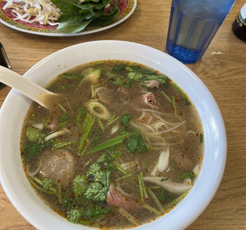 Beef and meatball pho from Vientiane Noodle Shop. Photo by Sophie Bolich.