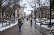 Students walk on campus Wednesday, Jan. 25, 2023, at the University of Wisconsin-Madison in Madison, Wis. Angela Major/WPR