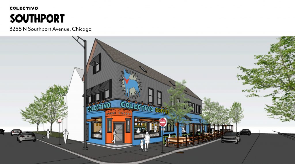 Colectivo Coffee Roasters - Southport Rendering. Rendering courtesy of Colectivo Coffee Roasters.