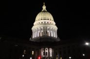 The Wisconsin Capitol at night. (Isiah Holmes | Wisconsin Examiner)