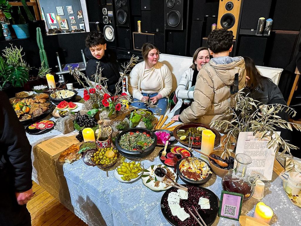 Muna Sharma prepared a tablescape for opening night of the For Palestine, For Humanity exhibition. Photo courtesy of Muna Sharma. 