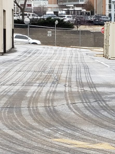 The application of wet salt brine onto road surfaces reduces the salt needed to de-ice pavement and increases its effectiveness. Photo courtesy Wisconsin Salt Wise.