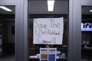 Community members rallied in 2023 to try to save the UW-Richland campus from being closed.  On Monday faculty union leaders and students took part in an event criticizing the Universities of Wisconsin and policymakers for cuts to the UW's two-year campuses when the state remains flush with cash. (Henry Redman | Wisconsin Examiner)