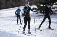People cross-country ski on Monday, Dec. 21, 2020, at Elver Park in Madison, Wis. Angela Major/WPR