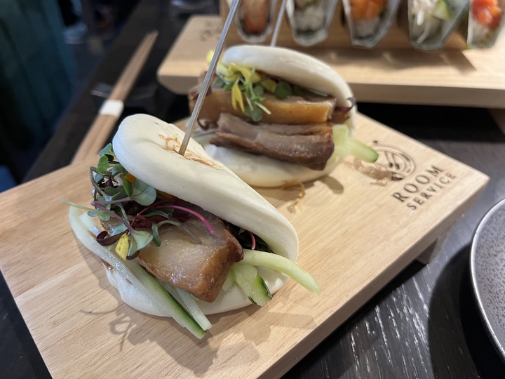 Chashu bao buns at Room Service. Photo by Sophie Bolich.