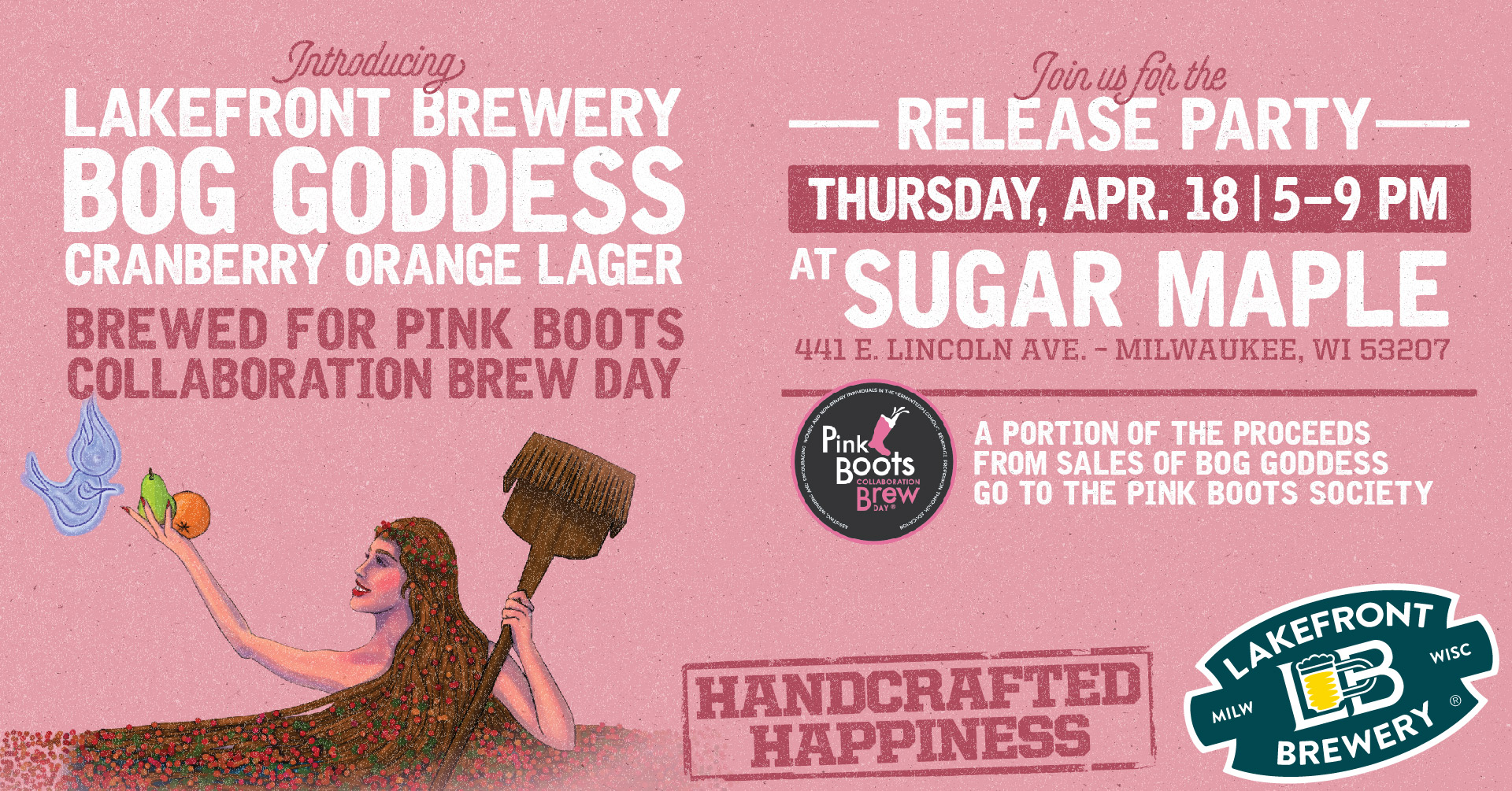Lakefront Brewery Releases “Bog Goddess” Pink Boots Lager