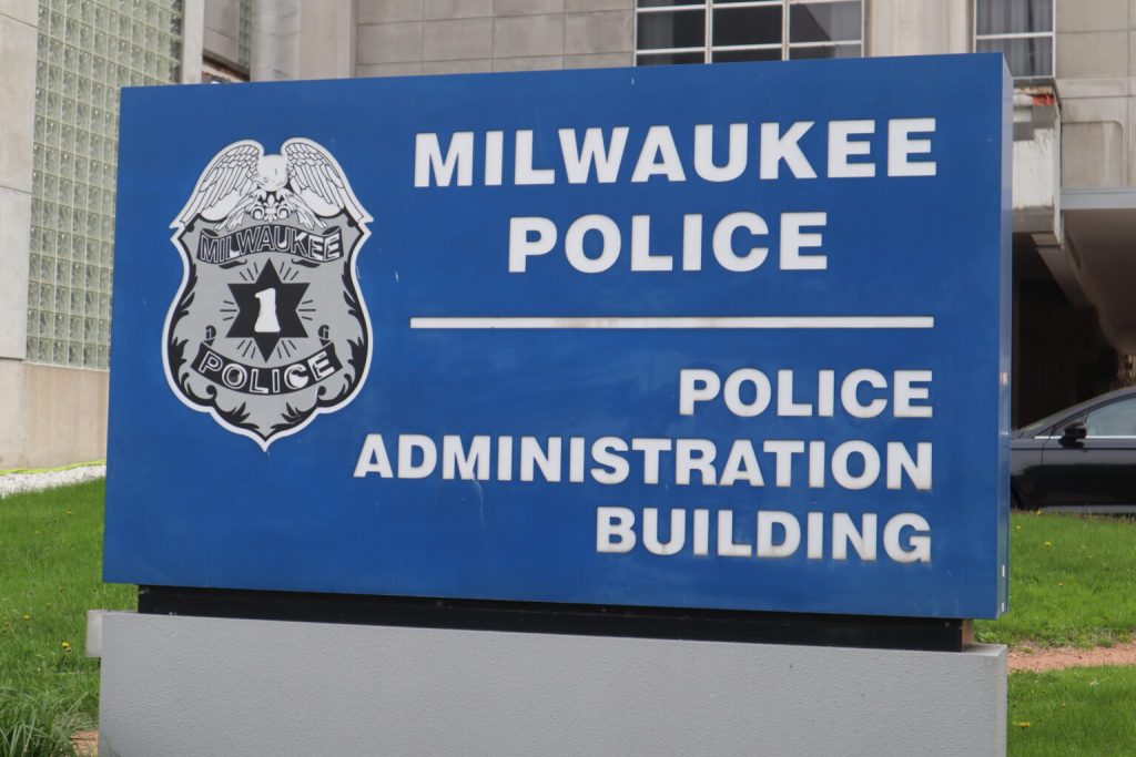 The Milwaukee Police Administration Building downtown. (Isiah Holmes | Wisconsin Examiner)