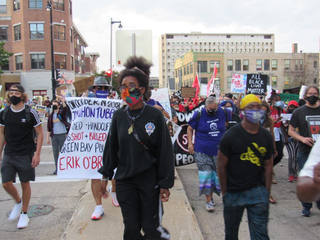 The march on the DNC in Milwaukee, Aug. 20, 2020. (Photo by Isiah Holmes)