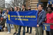 Marquette University undergraduate and graduate student workers, adjunct and non-tenure track faculty and university staff launch local union. Margaret Faust/WPR
