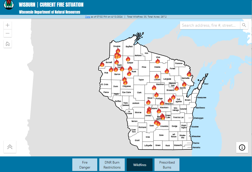 Elevated Fire Danger Across Wisconsin
