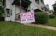 A “for rent” sign is seen outside of a home on Griffin Street in Milwaukee on June 29, 2021.  Isaac Wasserman/Wisconsin Watch