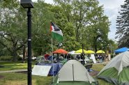The encampment at UWM. Photo by Rose Balistreri.