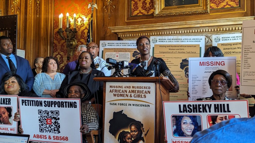 Erika Brown, a spokesperson for Robinson’s Family and director of the Sade’s Voice Foundation, said that Sheena, Sade’s mother “has been thrust into a nightmare — one marked by anger, disappointment and profound grief.” (Baylor Spears | Wisconsin Examiner)