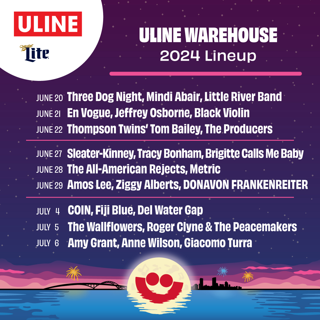 Summerfest and Uline Warehouse Stage Lineup
