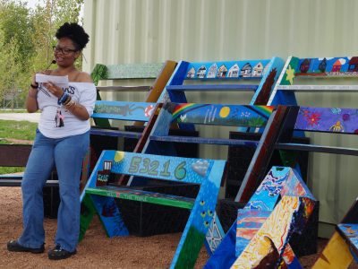 Colorful Benches Tell Story of Stormwater Management