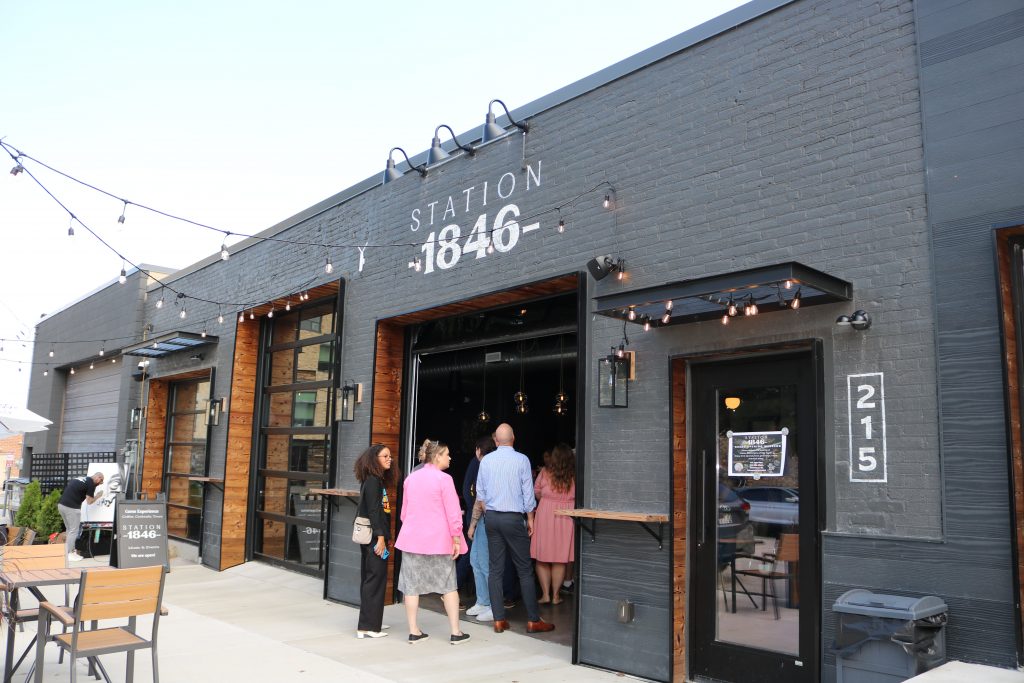 Attendees at the grand opening of Station 1846. Photo taken Aug. 1, 2024 by Sophie Bolich.