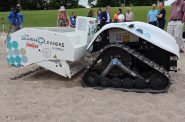Plastic cleaning robot at south shore beach. Photo taken July 24, 2024 by Graham Kilmer.