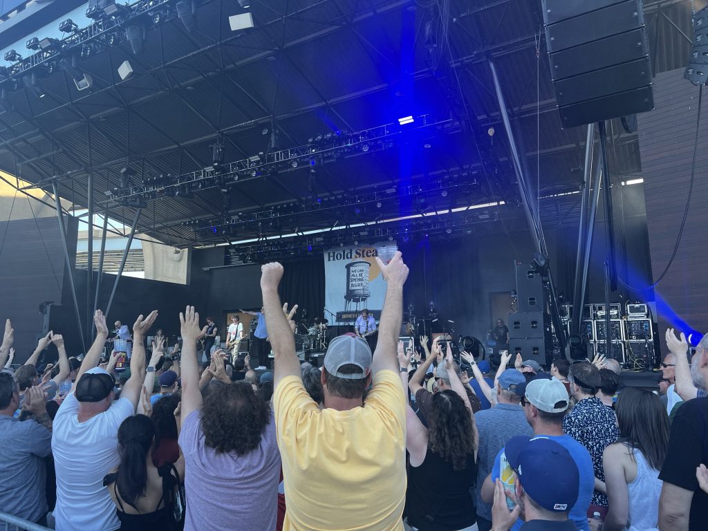 Fans of The Hold Steady at the Miller Stage at 2024 Summerfest. Photo by Jeramey Jannene.