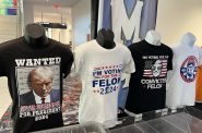 Pro-Trump t-shirts for sale at Baird Center during RNC. Photo by Jeramey Jannene.