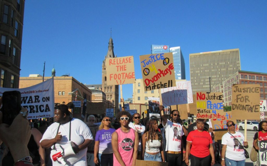 A rally and march held at Red Arrow Park for Dvontaye Mitchell and Sam Shorte. (Photo | Isiah Holmes)