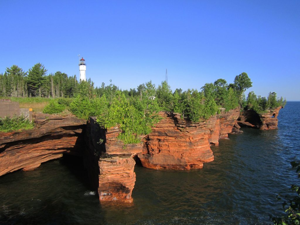 A view of the Devils Island Lighthouse within the Apostle Islands National Lakeshore. Photo courtesy of the Apostle Islands National Lakeshore
