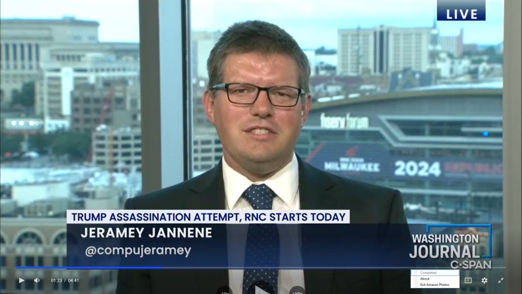 Jeramey Jannene on C-Span. Screenshot