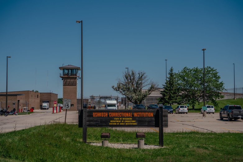 Nevada Jerome, an Oshkosh Correctional Institution prisoner who had been coughing up blood, was treated by Dr. Patrick Murphy, who has been involved in at least four legal settlements related to medical issues in Wisconsin’s prisons. A sign at the medium-security prison is shown on June 10, 2024, in Oshkosh, Wis. (Jamie Kelter Davis for The New York Times)