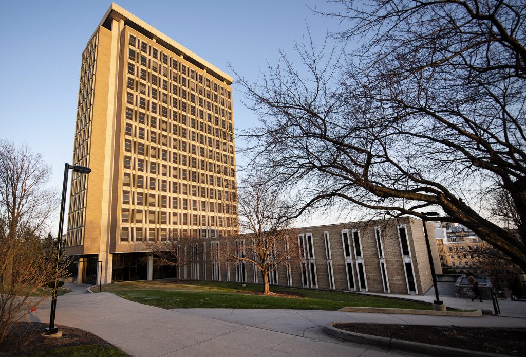 Van Hise Hall on the University of Wisconsin-Madison campus Friday, April 2, 2021, in Madison, Wis. Angela Major/WPR