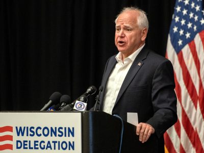 Tim Walz Surprises Wisconsin Delegation at DNC Kick-Off