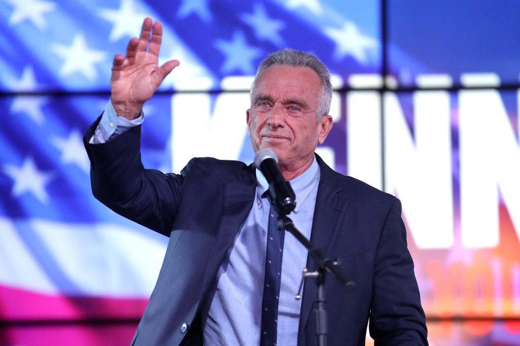 Robert F. Kennedy, Jr. speaking with supporters at a campaign rally at Legends Event Center in Phoenix, Arizona. Photo by Gage Skidmore. (CC BY-SA 2.0) https://creativecommons.org/licenses/by-sa/2.0/