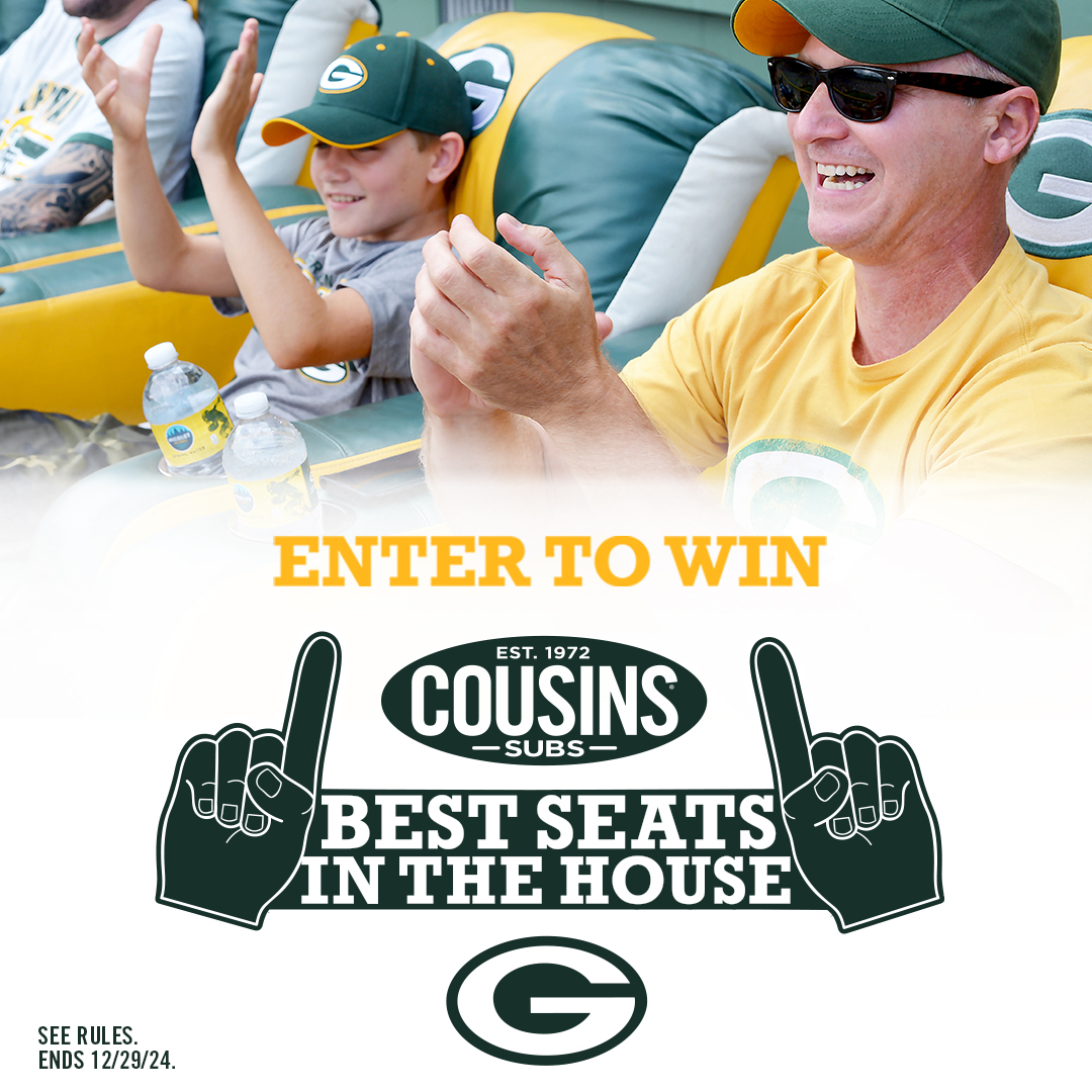 Cousins Subs® and Green Bay Packers Announce Return of ‘Best Seats in the House’ Sweepstakes