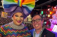 Drag queen Jaclyn Jill (left) and Vivent Health President and CEO Brandon Hill at Dining Out for Life in 2023. Photo courtesy of Vivent Health.