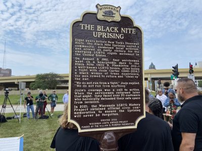 Historic Marker Commemorating Black Nite Uprising Dedicated