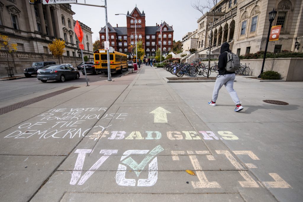 An early voting location is open on UW-Madison’s campus Tuesday, Oct. 20, 2020. Angela Major/WPR