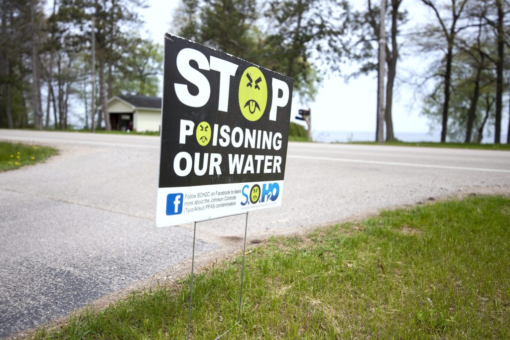 A sign in Kayla Furton’s yard Thursday, May 20, 2021, in Peshtigo, Wis. Angela Major/WPR