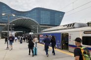 Denver's A Line commuter rail service in June 2022. Photo by Jeramey Jannene.