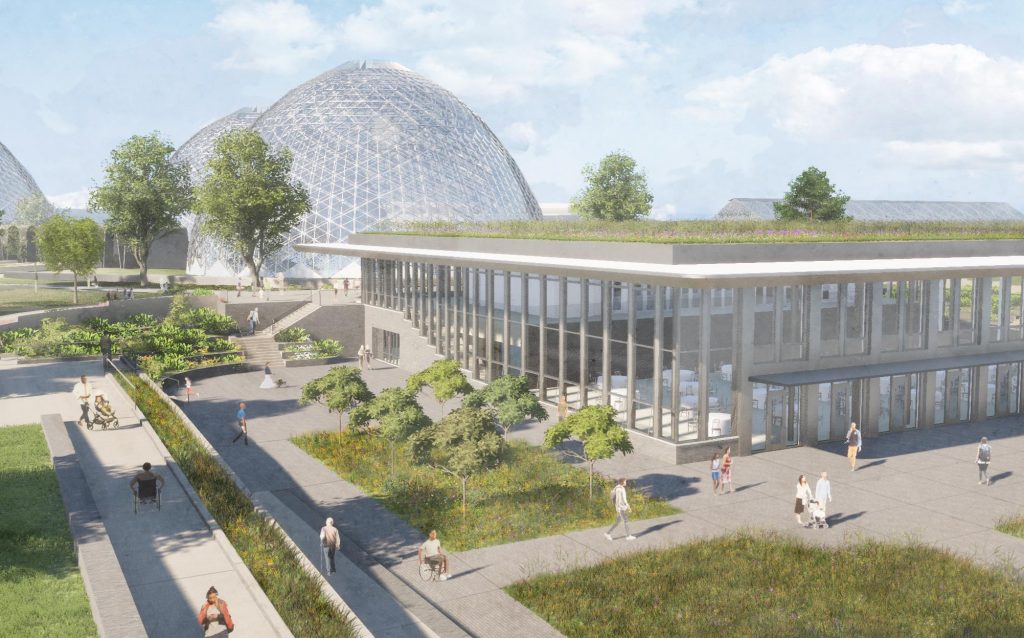 Proposed Nature Learning Center addition. Rendering courtesy Friends of the Domes.