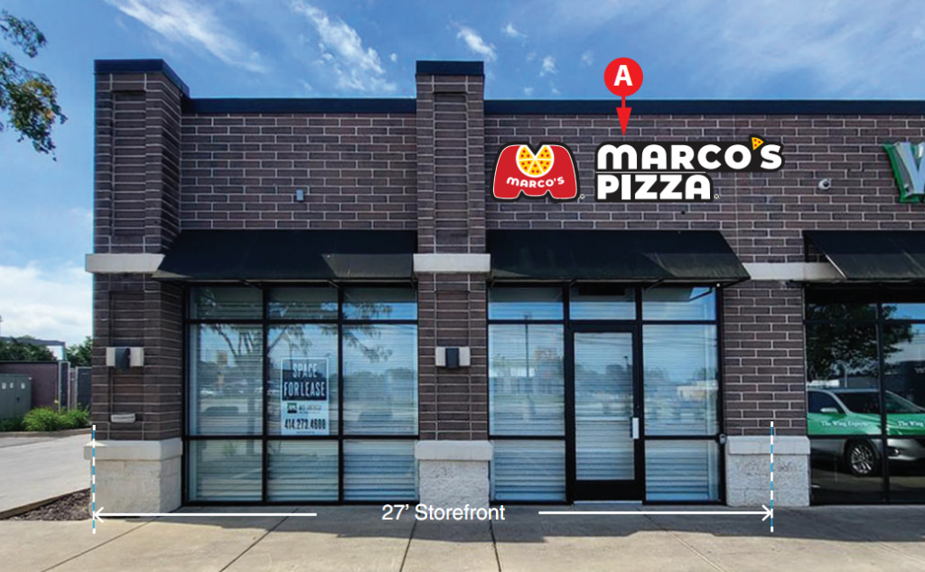 Site of future Marco's Pizza, 7335 W. Good Hope Rd. Image courtesy of Ace Sign Co.