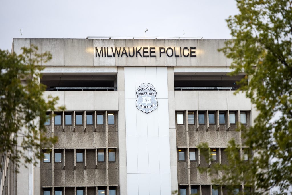 The Milwaukee Police Administration Building on Thursday, Oct. 13, in Milwaukee, Wis. Angela Major/WPR