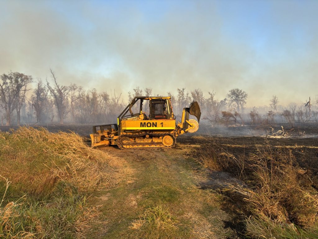 The Bass Lake Fire in Price County consumed 35 acres as warm, dry weather have increased wildfire risk this fall. Photo courtesy of the Wisconsin DNR