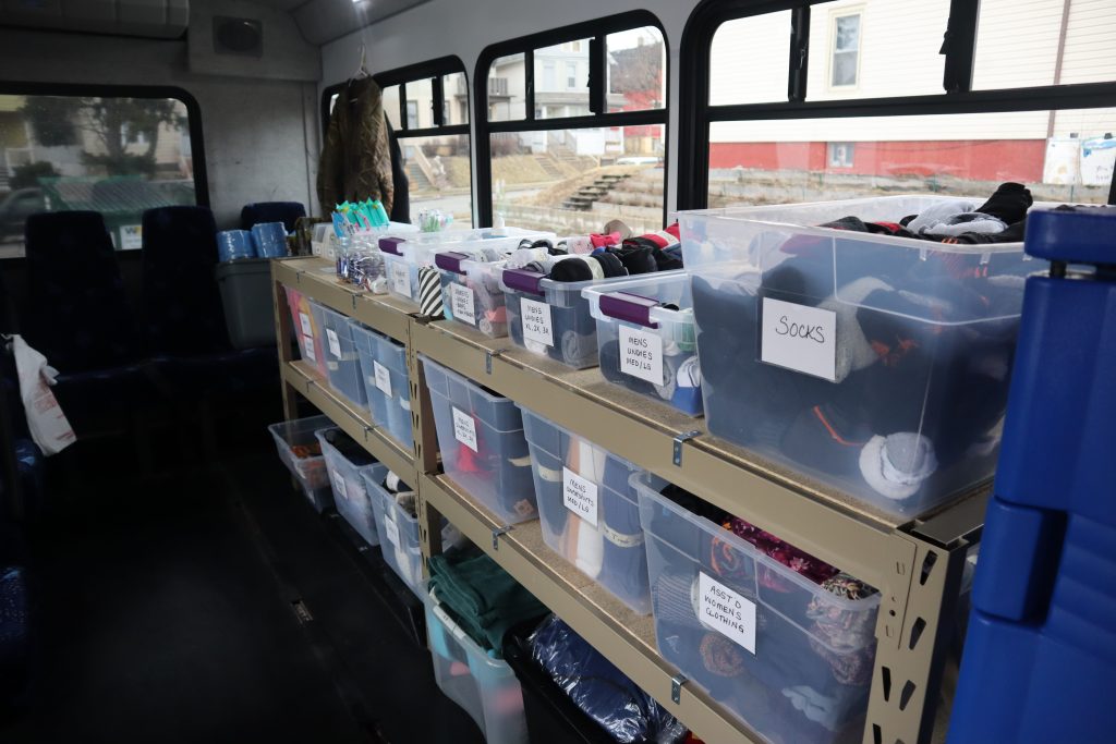 Items on the Street Angels outreach bus. (Photo | Isiah Holmes)