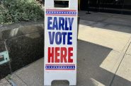 Early vote here sign in Milwaukee. Photo by Jeramey Jannene.