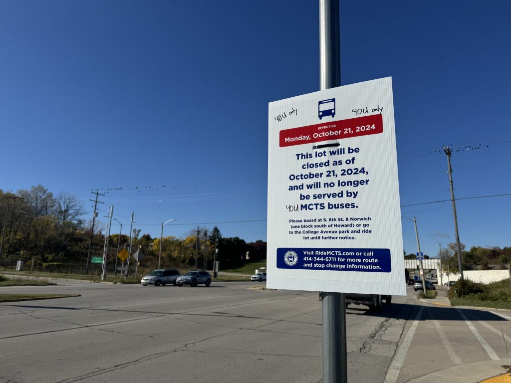 Bus service will stop at the Holt Avenue park and ride in Milwaukee. Evan Casey/WPR