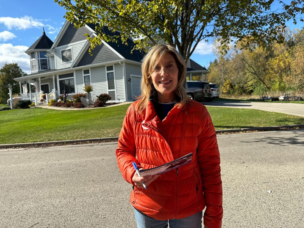 Democrat Jodi Habush Sinykin campaigns for the 8th state Senate District. Evan Casey/WPR