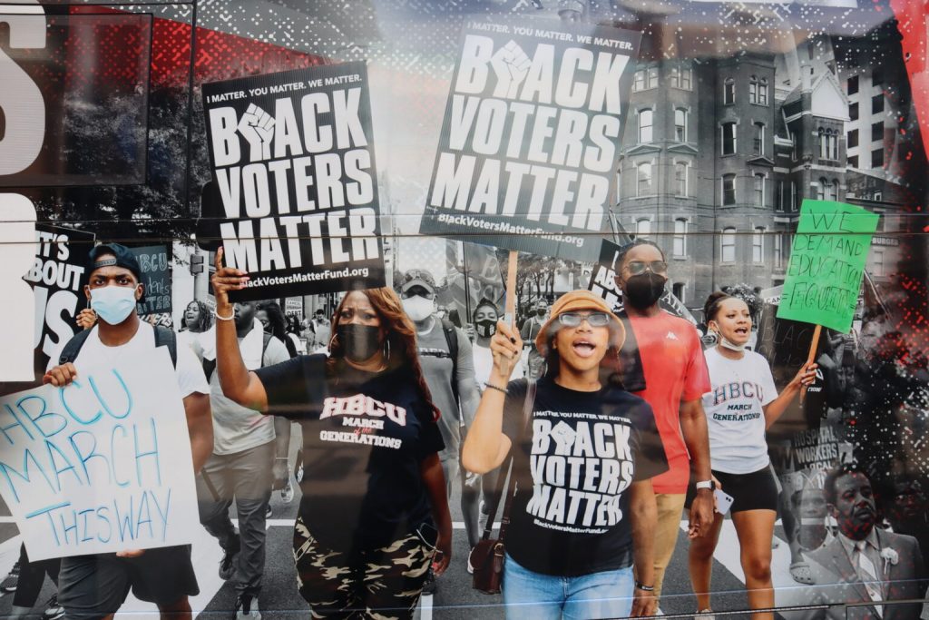 One of the images on the “Blackest Bus In America” which visited the MATC downtown campus. (Photo | Isiah Holmes)