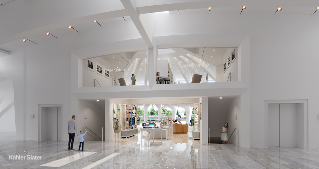 Rendering of the Museum Store entrance by Kahler Slater courtesy of the Milwaukee Art Museum