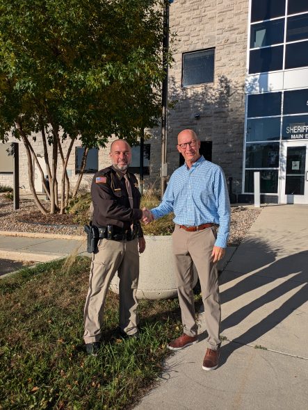 Washington County Sheriff Marty Schulteis and State Senator Duey Stroebe. Photo courtesy of Duey for Senate.