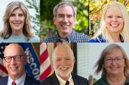 Candidates for Wisconsin state Senate from top left to bottom right: Democrats Jodi Habush Sinykin, Jamie Wall and Sarah Keyeski and Republicans Duey Stroebel, Jim Rafter and Joan Ballweg. Photos courtesy of the campaigns